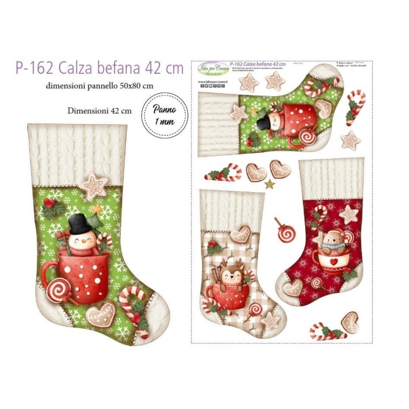 Pannello Calza - Idee per Creare - P-162 Pannello Calze Befana 42cm