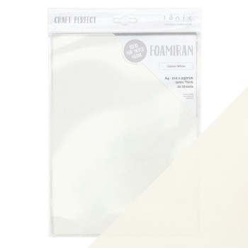 Foamiran Tonic Studios - 10 fogli - A4 colore Bianco Gomma Crepla Delicatissima per fiori