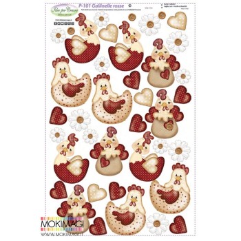 Pannello Gallinelle Rosse -  Idee per Creare - Pasqua P-101