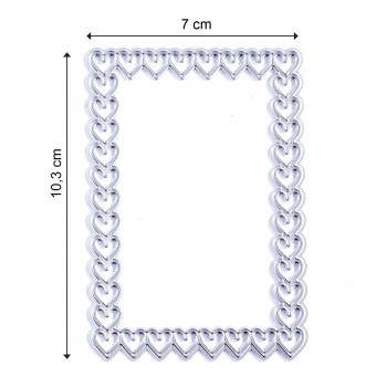 Fustella Cornice con Cuoricini Rettangolare - Frame hearts