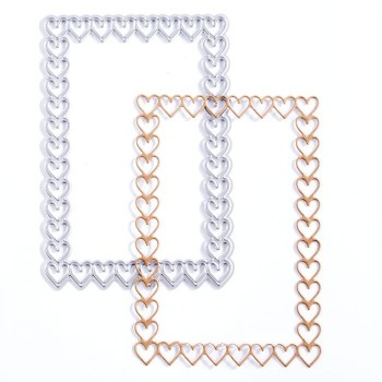 Fustella Cornice con Cuoricini Rettangolare - Frame hearts