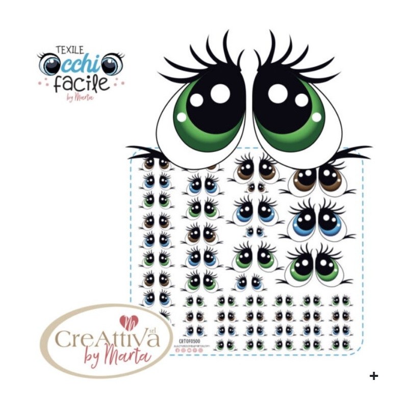 Occhi in Pannolenci - 3-1cm Foglio 25x22cm - Creattiva