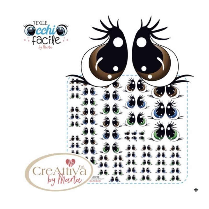 Occhi in Pannolenci - 3-1cm Foglio 25x22cm - Creattiva by Marta