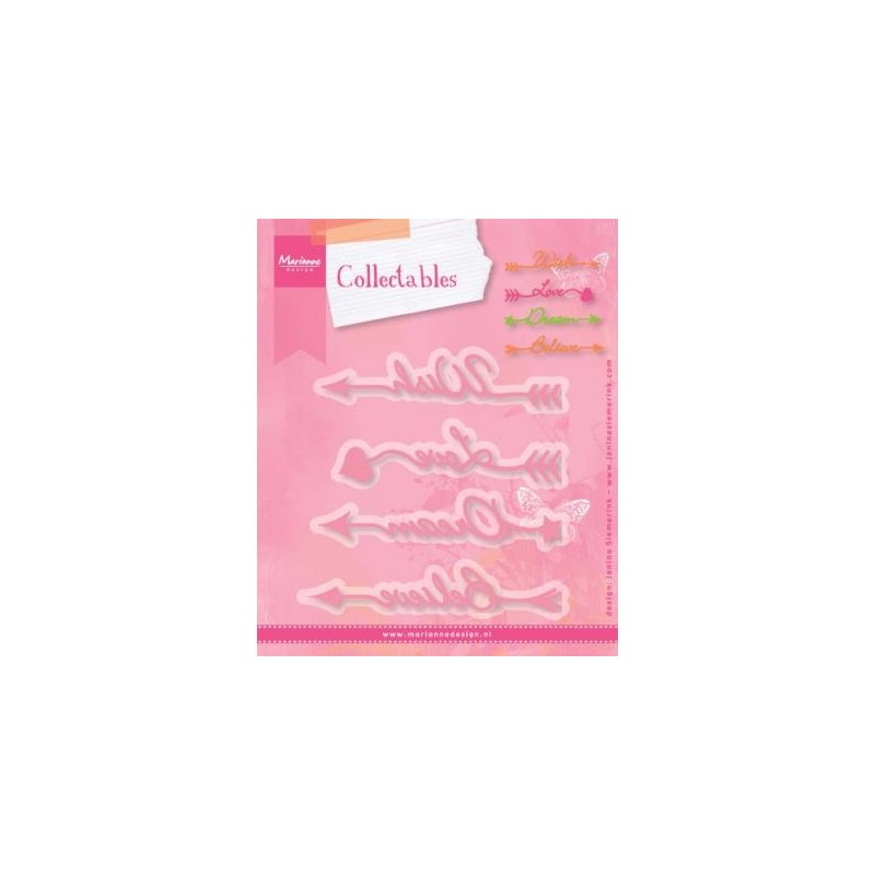 Fustella Frecce Sentimentali - Marianne Design Collectables ARROW SENTIMENTS COL1458