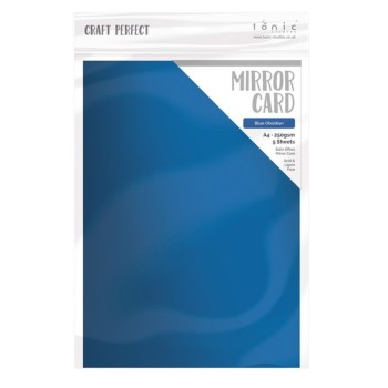 Cartoncino Specchio Blu Effetto Satinato   - 5 pezzi formato A4 250g Tonic Studios Smooth Blue obsidian