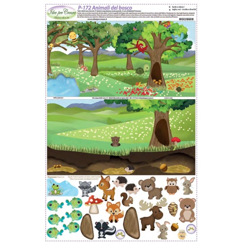 Pannello Libro Animali del Bosco P-172 Idee per Creare