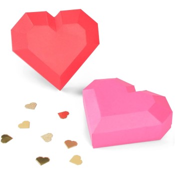 Fustella Cuore 3D Box - Sizzix Thinlits Die Set 6PK - Geo Heart Box 665827