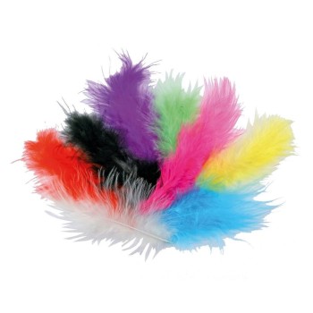 Piume Finte Colorate - 15 pezzi confezione 14cm Colori Assortiti