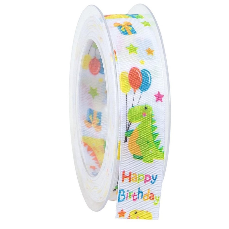 Nastro Happy Birthday 2,5cm Vendita al Metro - Buon Compleanno