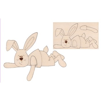 DIDI il Coniglietto 3D in Legno - Renkalik 12,2x7cm spessore 3 mm