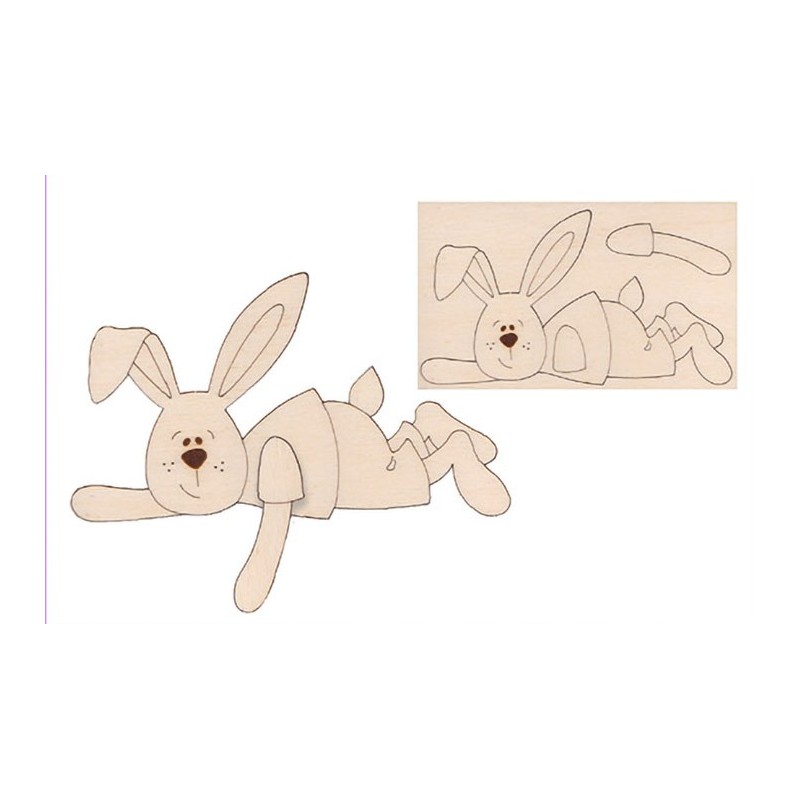 DIDI il Coniglietto 3D in Legno - Renkalik 12,2x7cm spessore 3 mm