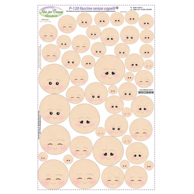 Pannello Faccine Senza Capelli P-120 Idee per Creare
