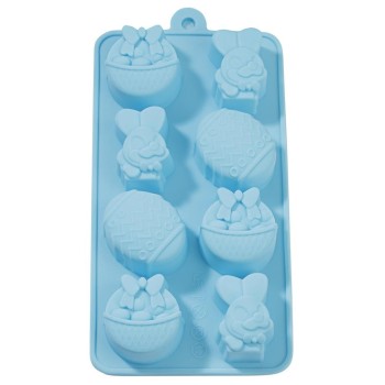 Stampo Pasqua per Gessetti, Polvere di Ceramica, Sapone, ecc...Cestino, Uova, Coniglietto