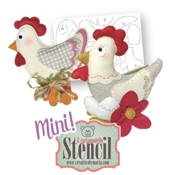 CARTAMODELLO STENCIL Gallinella Coco' • CREATTIVA N.51 Stencil Gallina