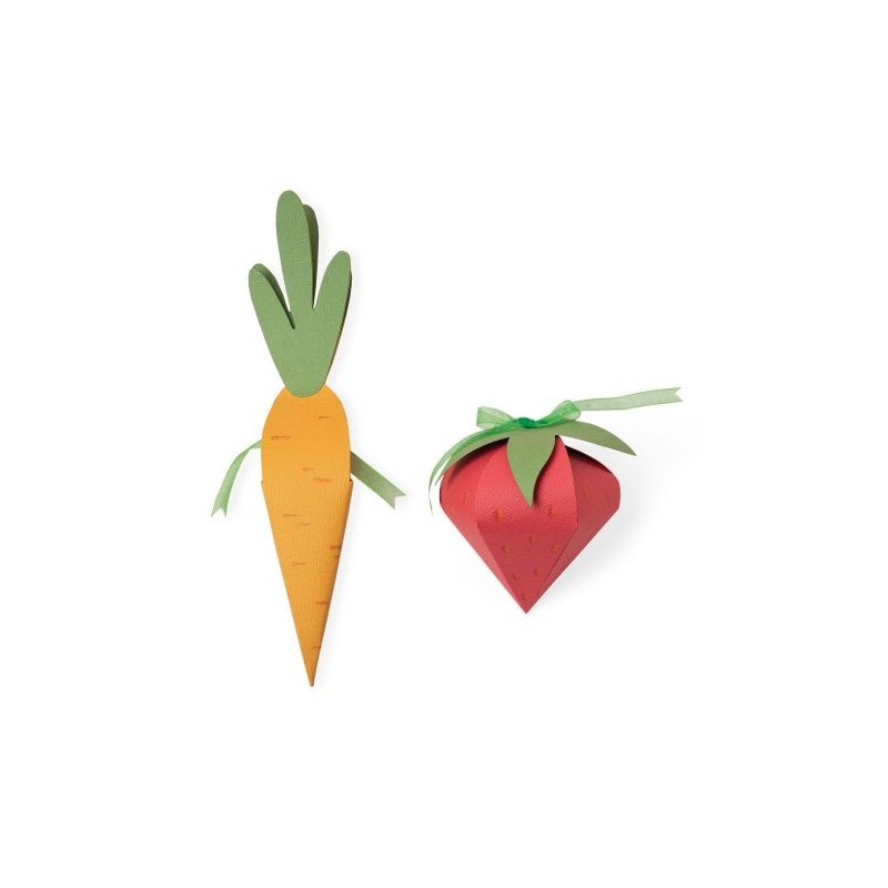 Fustella Scatoline Carota e Fragola Sizzix • Bigz Plus die Box, Carrot and Strawberry 665106