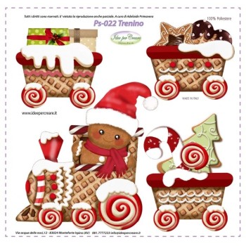 Pannello MINI Ps-022 Trenino Idee Per Creare 25x25cm Natale