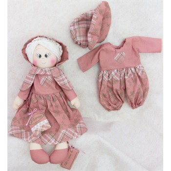 Pannello Bamboliamo Doll Penny - Tessuto Bambola Rosa Stafil 70x100cm