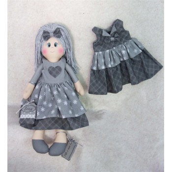 Pannello Bamboliamo Doll Terry - Tessuto Bambola Grigia Stafil 70x100cm