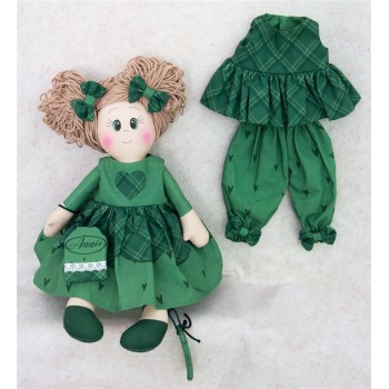 Pannello Bamboliamo Doll Annie - Tessuto Bambola Verde Stafil 70x100cm