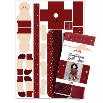Pannello Bamboliamo Doll Angie - Tessuto Bambola Bordeaux Stafil 70x100cm
