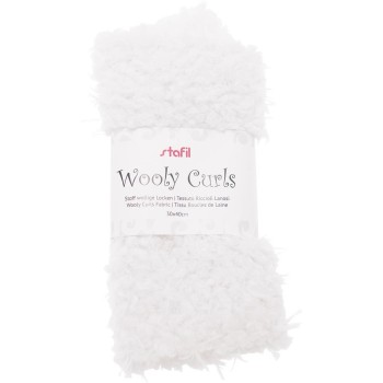 Tessuto Riccioli Lanosi - Bianco 30x40cm