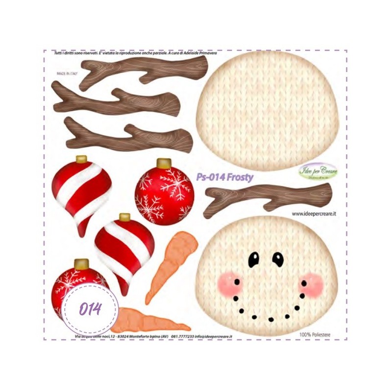 Pannello MINI Ps-014 Frosty Idee Per Creare 25x25cm Pupazzo di Neve