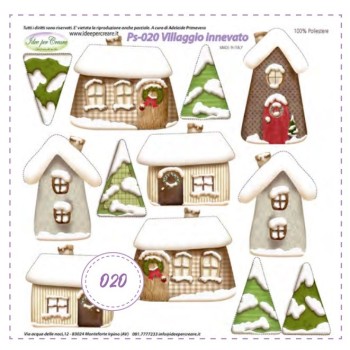 Pannello MINI Ps-020 Villaggio Innevato Idee Per Creare 25x25cm