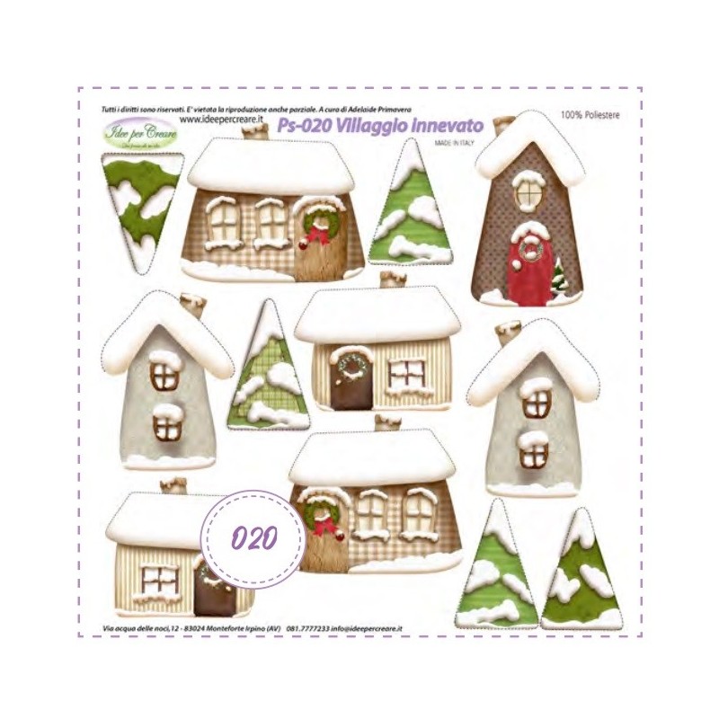 Pannello MINI Ps-020 Villaggio Innevato Idee Per Creare 25x25cm