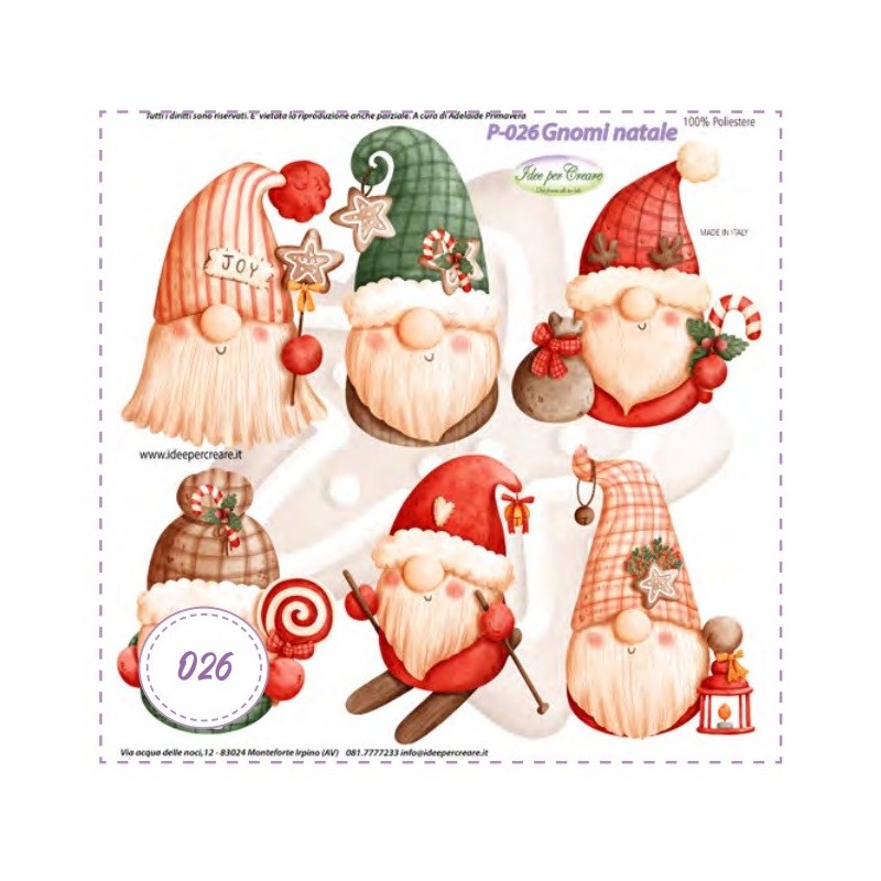 Pannello MINI Ps-026 Gnomi Natale Idee Per Creare 25x25cm
