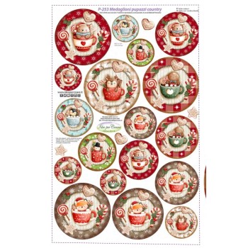 Pannello Idee per Creare - P-253 Medaglioni pupazzi country