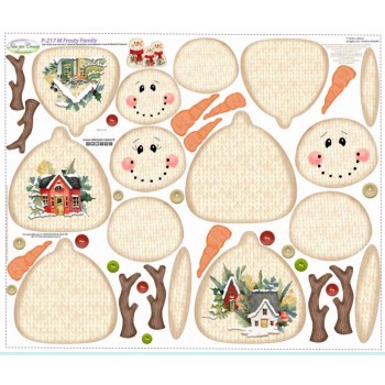 Pannello FROSTY Family - Idee per Creare - P-217 M Pupazzi di Neve