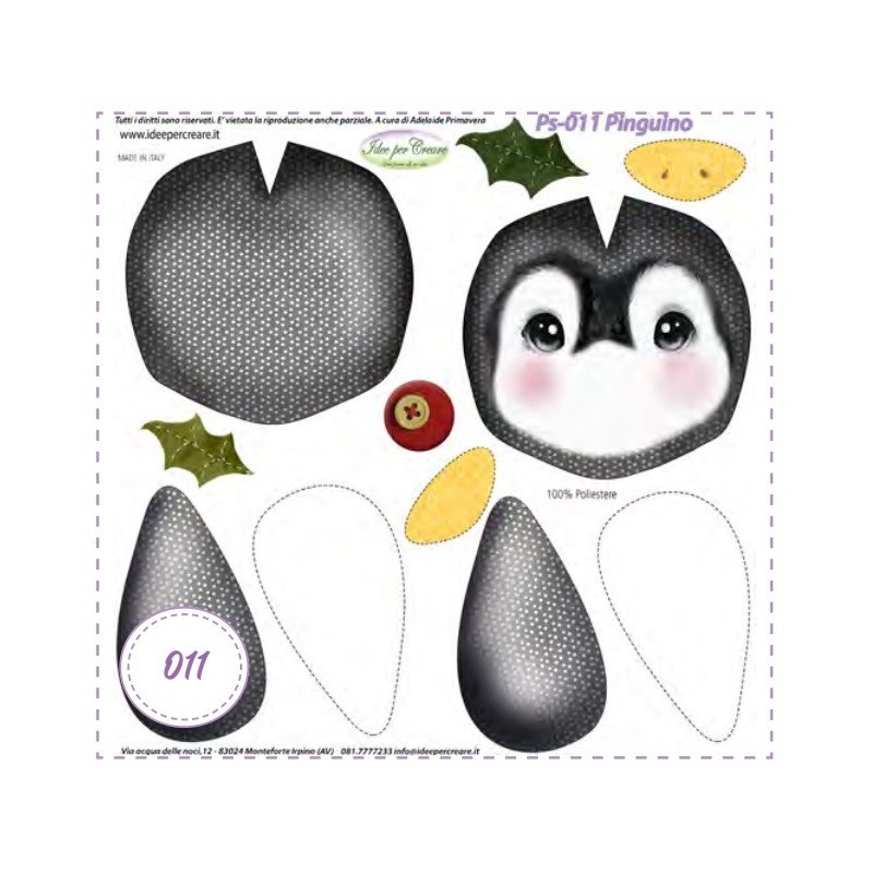 Pannello Pinguino MINI Ps-011 Idee Per Creare 25x25cm Natale