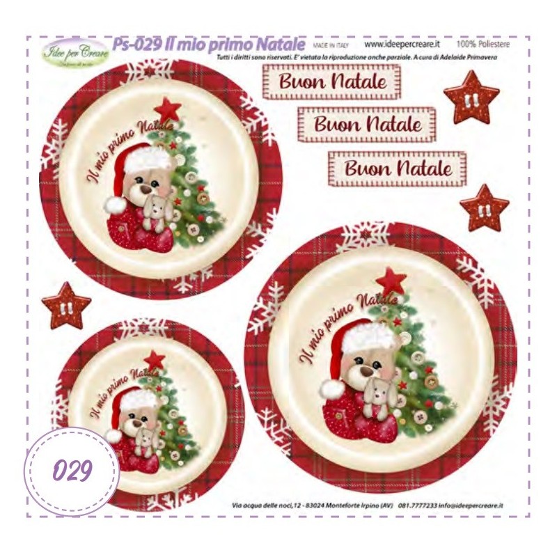 Pannello Sfere IL MIO PRIMO NATALE Ps-029 Idee Per Creare 25x25cm Natale