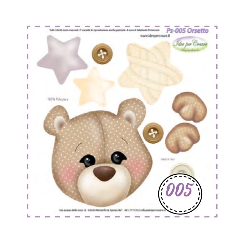 Pannello Orsetto MINI Ps-005 Idee Per Creare 25x25cm Orso Baby