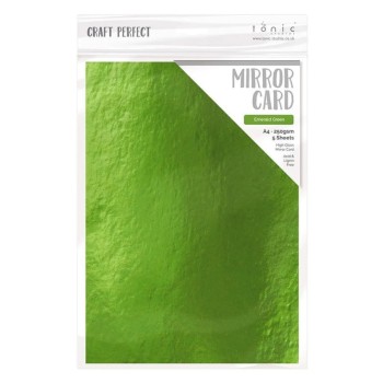 Cartoncino Specchio Metallico Verde Smeraldo - 5 pezzi formato A4 250g Tonic Studios