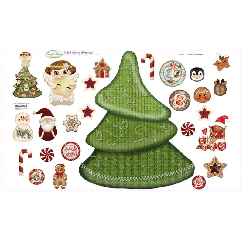 Pannello Albero di Natale - Idee per Creare - P-258 Albero con Addobbi
