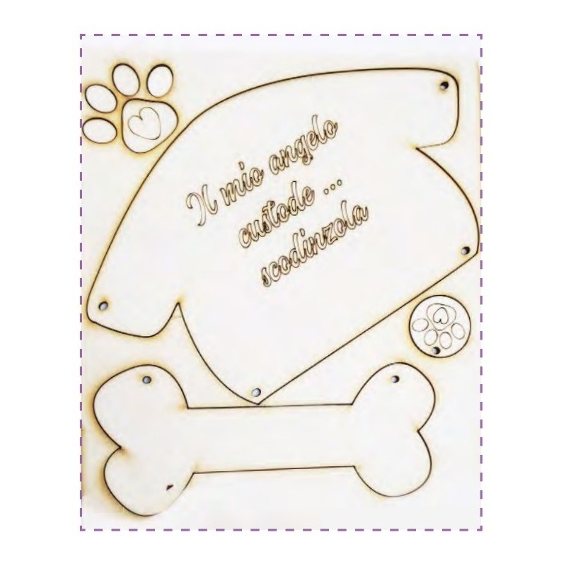 Decorazione in Legno - L-021 Fuoriporta cane Idee per Creare