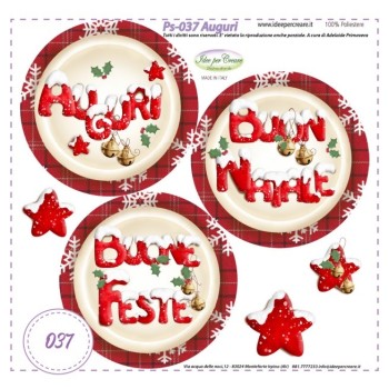 Pannello Sfere AUGURI NATALE Ps-037 Idee Per Creare 25x25cm Natale