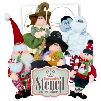 CARTAMODELLO STENCIL "Gli Amici delle Feste" • CREATTIVA N.63 Stencil Cartamodello