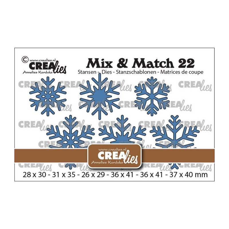 Fustella Fiocchi di Neve Crealies • Mix & Match Snowflakes 6 fiocchi di neve