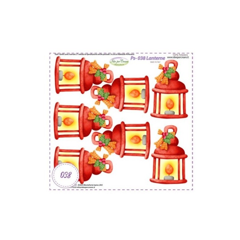 Pannello LANTERNE Ps-038 Idee Per Creare 25x25cm Natale