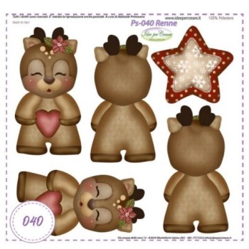 Pannello Renne Ps-040 Idee Per Creare 25x25cm Natale