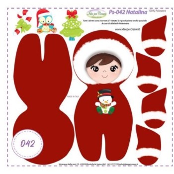 Pannello Bambolina Natalina Ps-042 Idee Per Creare 25x25cm Natale