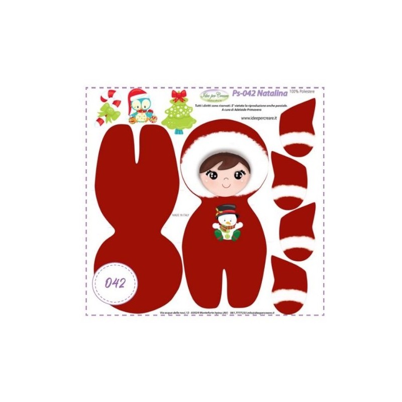 Pannello Bambolina Natalina Ps-042 Idee Per Creare 25x25cm Natale