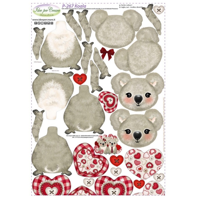 Pannello Koala P-267 Idee per Creare Koala Innamorati San Valentino