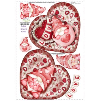 Pannello P-268 Gnomi Cuore Idee per Creare Cuscini San Valentino