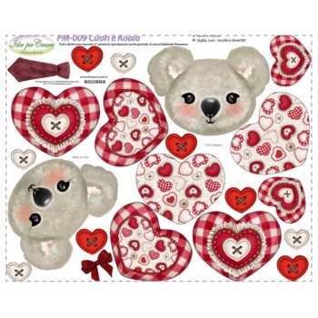 Pannello Cuori e Koala Idee per Creare PM-009 San Valentino