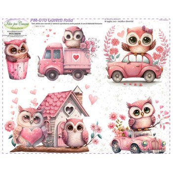 Pannello Gufetti Rosa Idee per Creare PM-010 San Valentino