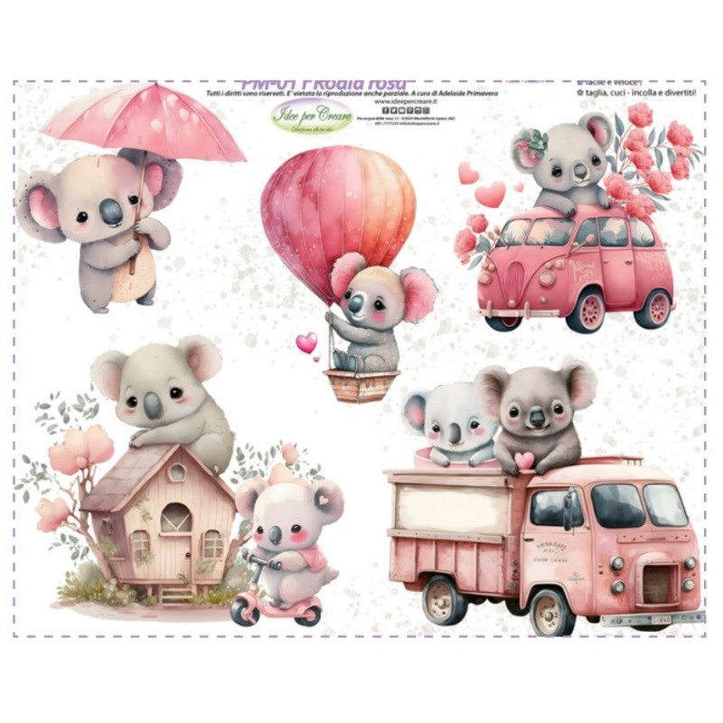 Pannello Koala Rosa Idee per Creare PM-011 San Valentino