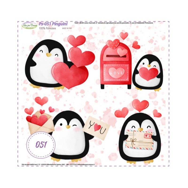 Pannello Pinguini Ps-051 Idee Per Creare 25x25cm San Valentino